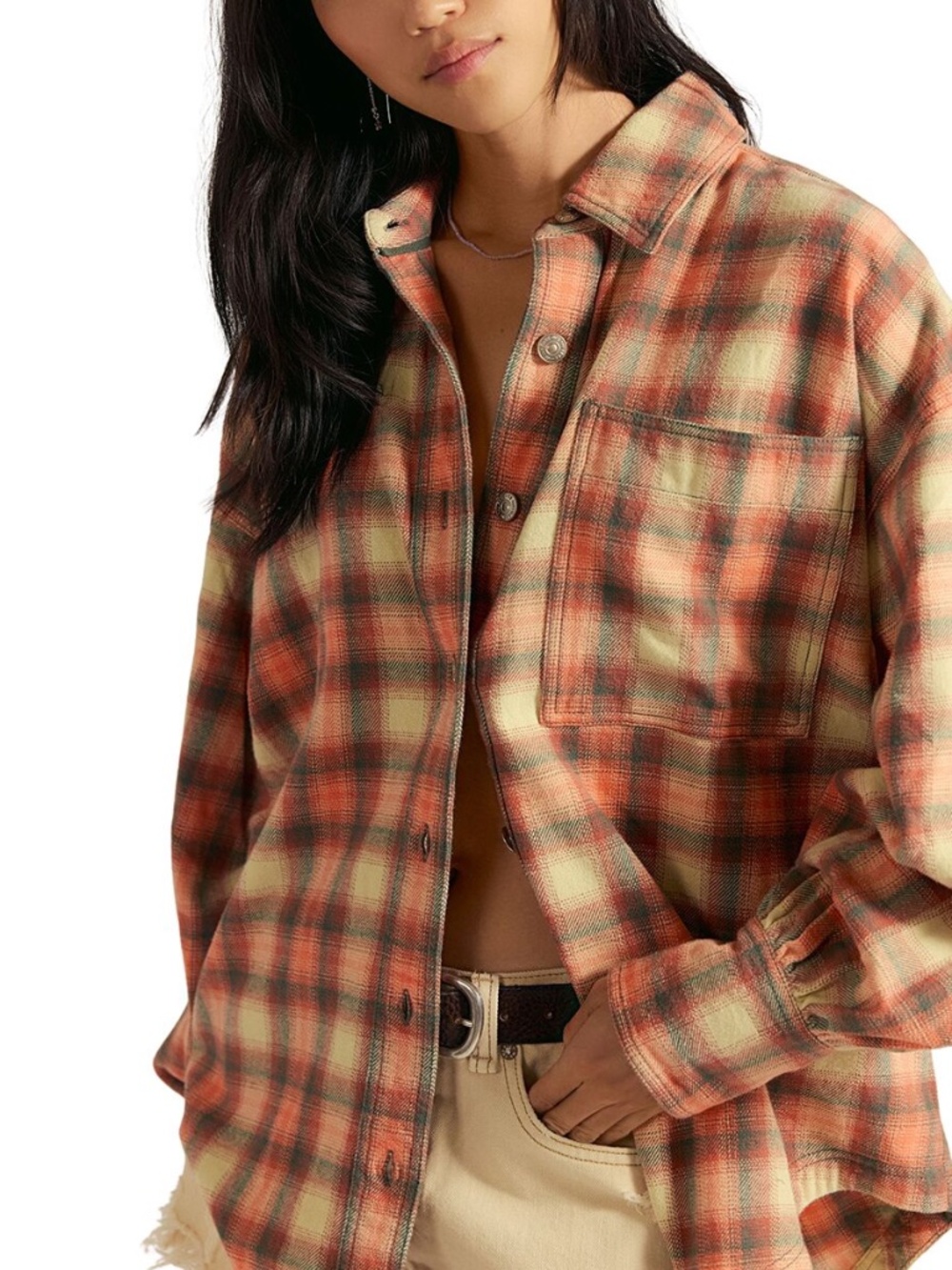 Free People We The Free Ashley Plaid Shirt